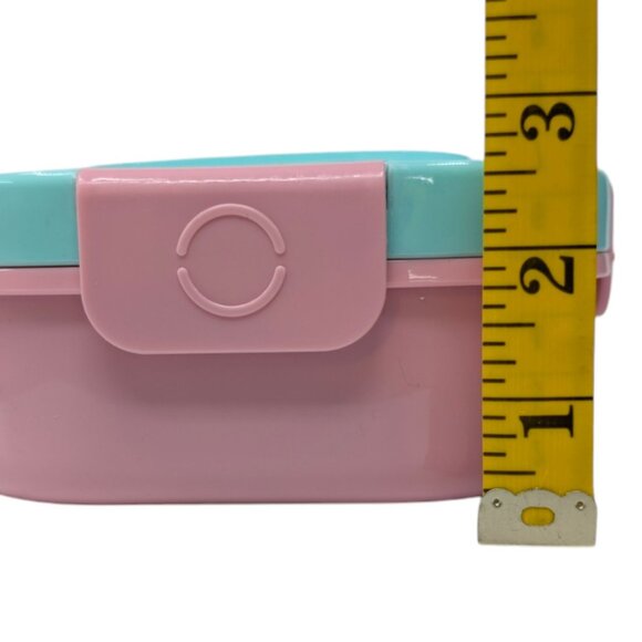 Bento Box Leak Proof Lunch Container Pink Green w/ Lid Fork Spoon 4 Compartment - Picture 6 of 15